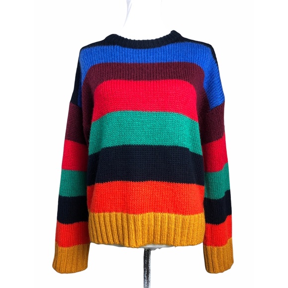 Urban Outfitters Sweater Bobby Rainbow Striped - Picture 2 of 9